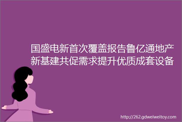 国盛电新首次覆盖报告鲁亿通地产新基建共促需求提升优质成套设备厂商持续成长